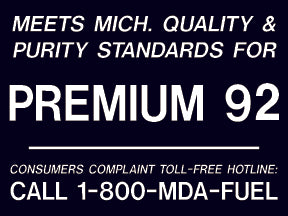 Meets Michigan...Premium 92- 4"w x 3"h White on Black Decal