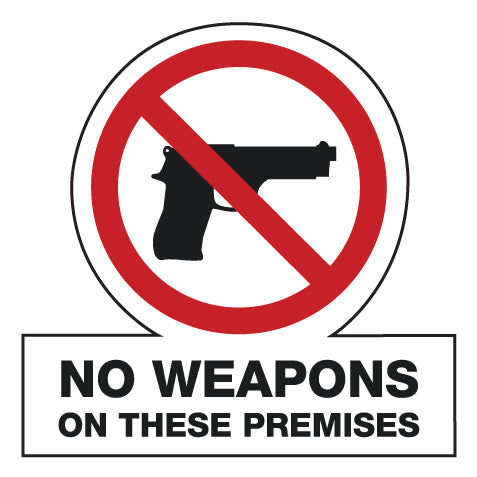 No Weapons- 6"w x 6"h Decal