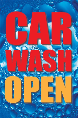 Car Wash Open- 28"w x 44"h 10mm Coroplast Insert