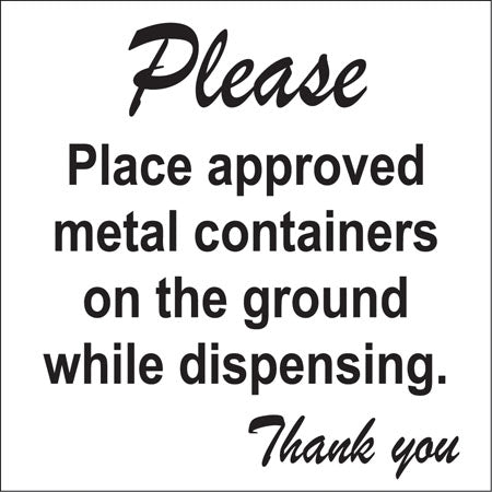Place Containers On Ground- 6"w x 5"h Decal