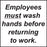 Employees Must Wash Hands- 6"w x 6"h Decal