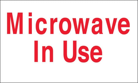 "Microwave In Use" Decal