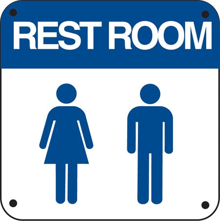RESTROOM (with Woman & Man figures)- 6"w x 6"h .040 Aluminum