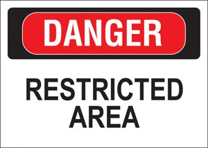 Danger Restricted Area- 10"w x 7"h Decal