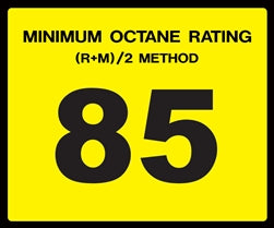 Octane Rating Decal- Standard 85