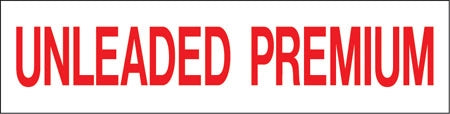 Pump Decal- Red on White, "Premium Unleaded"