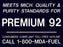 Meets Michigan...Premium 92- 4"w x 3"h White on Black Decal