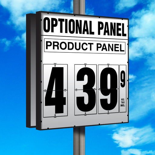 16" Flip Numbers- Single-Product, Double-Sided Pole Mount w/ Optional Panel