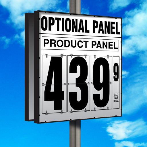 20" Flip Numbers- Single-Product, Double-Sided Pole Mount w/ Optional Panel