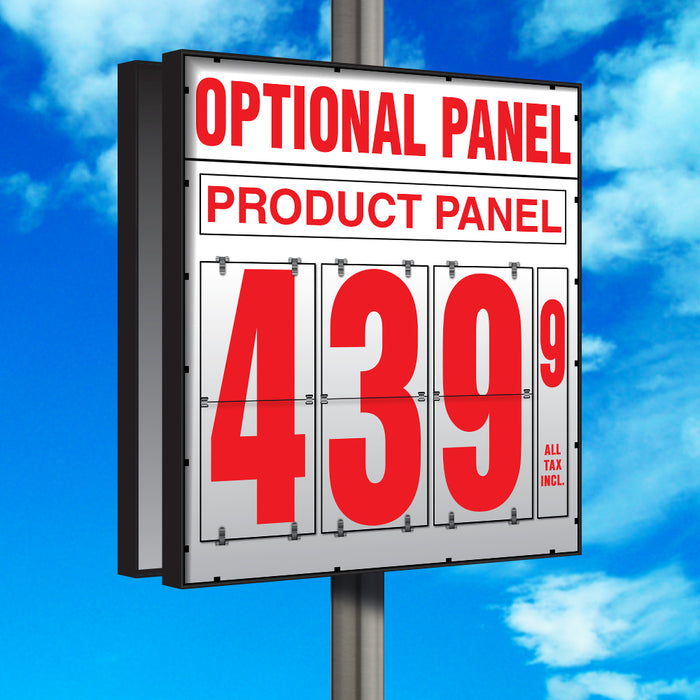 20" Flip Numbers- Single-Product, Double-Sided Pole Mount w/ Optional Panel