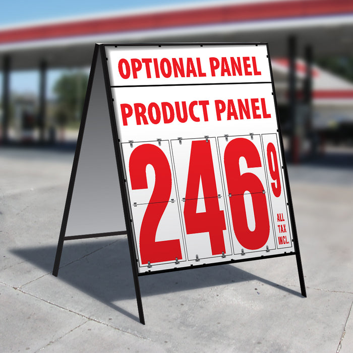 24" Flip Numbers- 1 Product, Double Sided A-Frame w/Optional panel