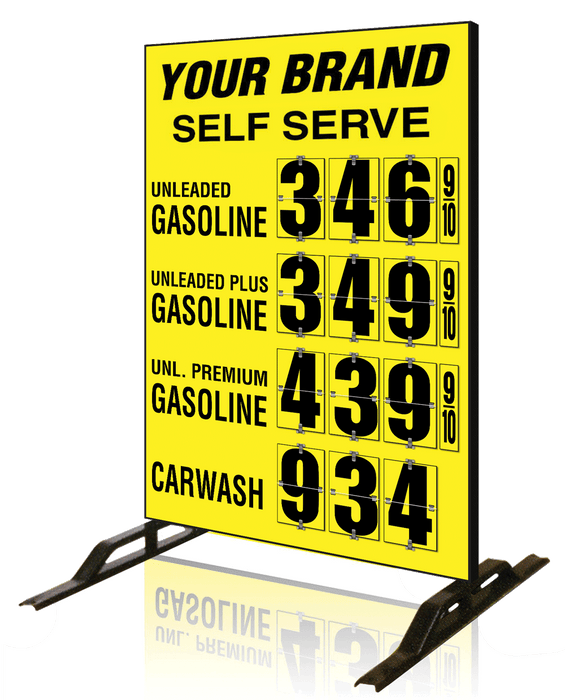 Double Sided  Four Product Flip Sign Yellow