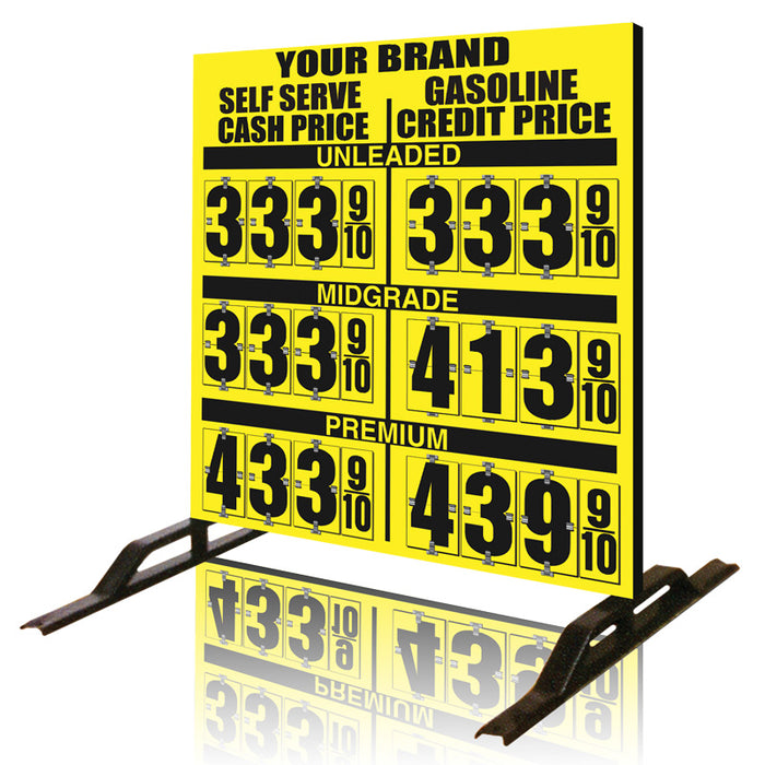 Dual Cash/Credit Gas Price Flip Sign Three-Product