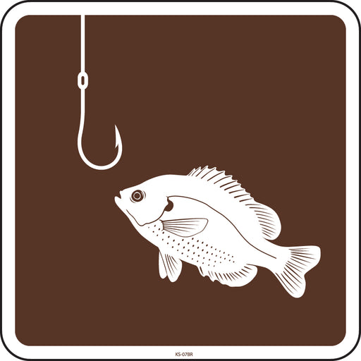 (Fishing) Symbol- 12"w x 12"h Reflective Camp Sign