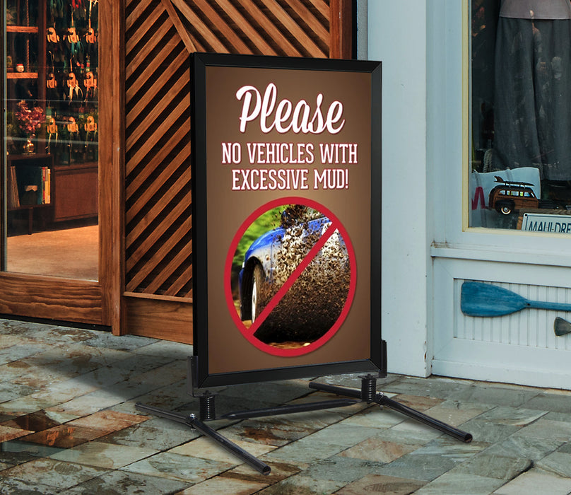 No Vehicles With Excessive Mud- 28" x 44" .020 Styrene Insert