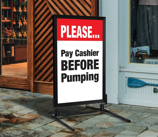Pay Cashier Before Pumping- 28"w x 44"h 4mm Coroplast Insert