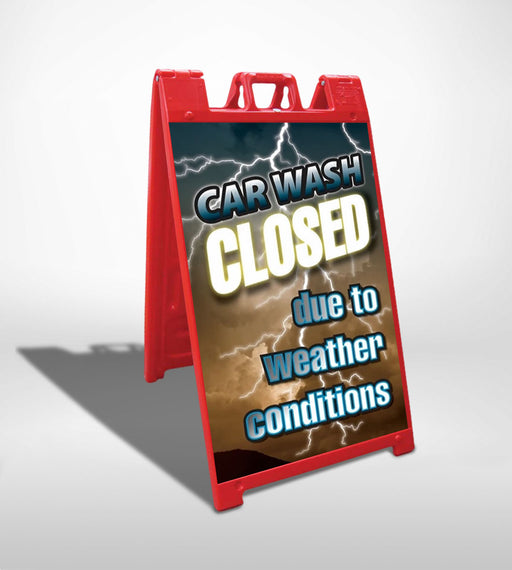 Car Wash Closed due to weather- 24"w x 36"h .040 Styrene Insert