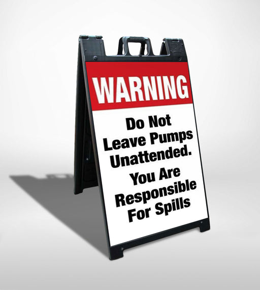Warning Do Not Leave Pumps- 24"w x 36"h .040 Styrene Insert