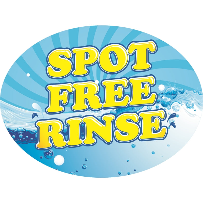 Spot Free Rinse 12"w x 8"h DieCut Sign Panel