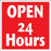 OPEN 24 Hours- 24"w x 24"h Squarecade Panel