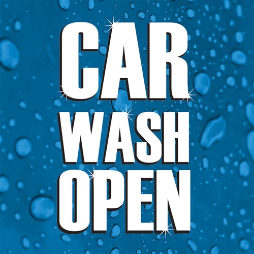 Car Wash Open- 24"w x 24"h Squarecade Panel