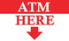 "ATM Here"- 20"w x 12"h Ceiling Dangler