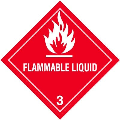 4" Square Decal- "Flammable Liquid"