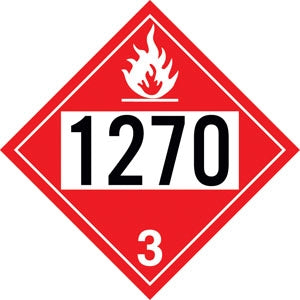Aluminum Truck Placard "1270" Petroleum Oil