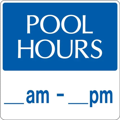 Pool Hours- 12"w x 12"h Aluminum Sign — UnitedSign