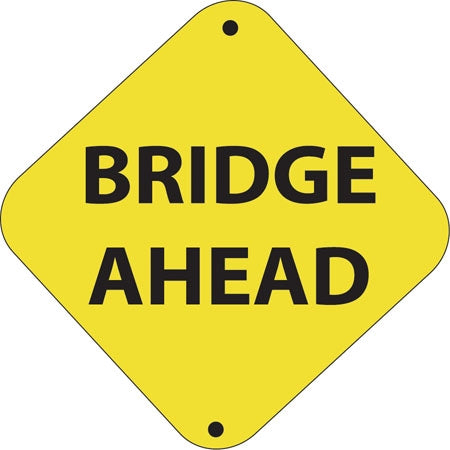 Bridge Ahead- 12"w x 12"h Aluminum Trail Marker