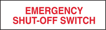 Emergency Shut Off Switch- 7"w x 2"h Decal