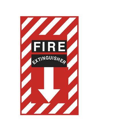Fire Extinguisher Down Arrow Decal
