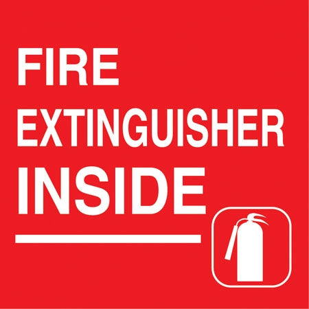 Fire Extinguisher Inside-  6"w x 6"h Decal