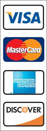 VISA MasterCard AMERICAN EXPRESS DISCOVER Double Sided Decal