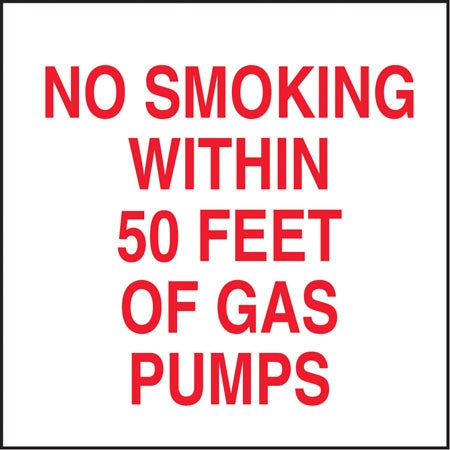 NO SMOKING WITHIN 50FT-  6" w x 6" h Decal