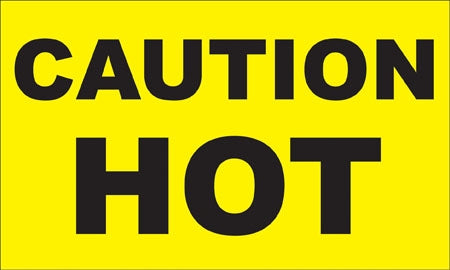 Caution Hot- 5"w x 3"h Decal