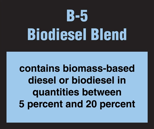 Decal- B-5 Biodiesel Blend