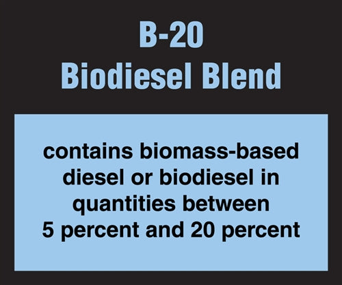 Decal- B-20 Biodiesel Blend