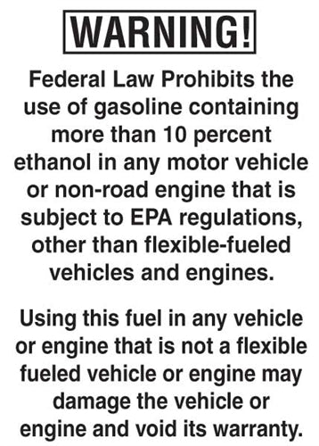 WARNING! Federal Law Prohibits- 5"w x 7"h Decal