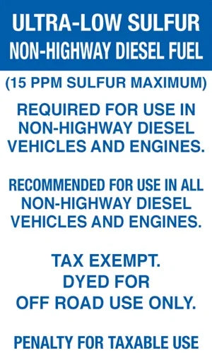 Ultra-Low Sulfur Non-Highway Diesel Fuel- 6