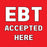 EBT Accepted Here Decal- 6"w x 6"h Decal