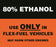 80% ETHANOL- 3"w x 2.5"h Decal