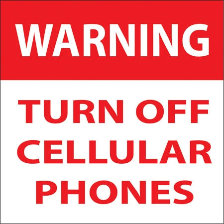 Turn Off Cellular Phones- 6"w x 6"h Decal