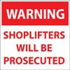 Warning Shoplifters Will Be Prosecuted- 6"w x 6"h Decal