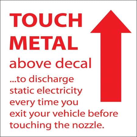 Touch Metal Above Decal- 6"w x 6"h Decal