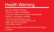 Gasoline Health Warning- 5"w x 3"h Decal