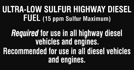 Diesel Ultra Low Sulfur- 5.25"w x 2.75"h Black