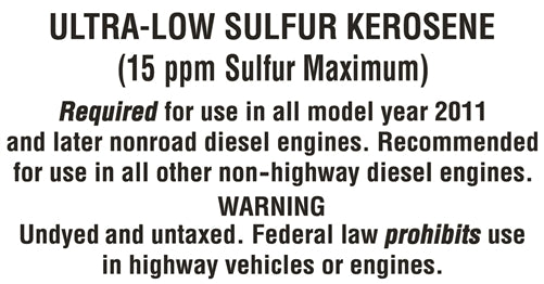 Ultra Low Sulfur Kerosene- 5.25"w x 2.75"h Decal