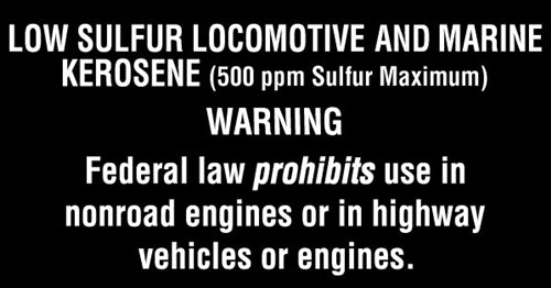 Low Sulfur Locomotive & Marine Kerosene 5.25"w x 2.75"h Decal