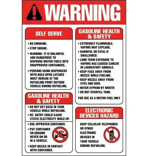 Gas Station Safety Signs